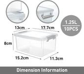 Citylife 10 Pack Storage Boxes with Lids Plastic Small Clear Stackable Box for