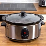 3.5 Litre 200W Stainless Steel Slow Cooker with Removable Ceramic Bowl