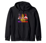 Halloween Thanksgiving Christmas Happy HalloThanksMas Gnomes Zip Hoodie