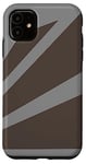 Coque pour iPhone 11 Perspective Marron Gris Bandes Optiques