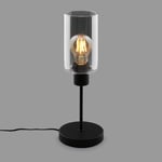BRILONER - Lampe de chevet, verre fumé, interrupteur à fil Lampe de bureau, lampe de table E27 pour Home Office, lampe de lecture, noir