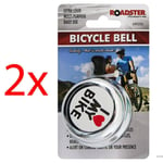 2 X I LOVE MY BIKE BICYCLE BELL CYCLE ROAD EXTRA SOUND RING LOUD HORN SAFETY