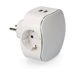 Väggkontakt med 2 USB-portar EDM Schuko Triple 2100 mAh Termoplast