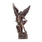 St. Michael San Miguel Arcangel Statue de Saint Michel le grand protecteur Saint Archange Michael Defeated Evil Dragon Religieux Sculpture d'ange de combat de collection Figurines catholiques