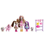 Enchantimals Coffret Famille Dwyla Chien avec Poupée Dwyla Chien Gala Enchanté, Figurine Hale, 2 Figurines Chiot Et Accessoires Inclus, Jouet Enfant, A Partir De 4 Ans, HNV26