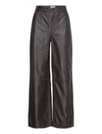 Malina Felise High Rise Wide Leather Pants Brun