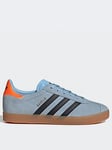 adidas Originals Older Unisex Gazelle Trainers - Light Blue, Light Blue, Size 3.5 Older