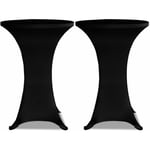 Housses élastiques de table ø 80 cm Noir 2 pcs Vidaxl Noir