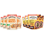 Jordans Natural Muesli | Breakfast Cereal | Vegetarian | High Fibre | 4 PACKS of 1 kg & Granola Raisin and Almond | Breakfast Cereal | High Fibre | 4 PACKS of 750 g