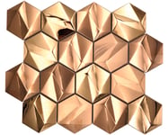 Mosaik metall Hexagon Urban HXM 50BR guld brons blank 25,7x29,7 cm