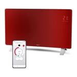 Sencor - Radiateur intelligent Wi-Fi en verre scf 4742RD - 2400 w - 2 niveaux - Thermostat - Rouge