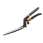 Fiskars Solid Grass Shears GS21, Soft-Touch Handle, Length 31cm, Steel Blade/Plastic Handle, Black/Orange, 1026826