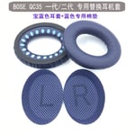 Earpads Coussinets de Rechange Coussinets d'oreille Oreillette de Remplacement Coussins en Mousse pour Casque Dr. BOSE Soundtrue AE2 IW QC15 QC25 QC35QC35 cache-oreilles bleu royal + coton bleu QC35