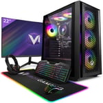 Vibox VI-8 PC Gamer - 22" Écran Pack - AMD Ryzen 3200GE Processeur 4GHz - Radeon Vega 8 Graphiques - 16Go RAM - 2To HDD - Windows 11 - WiFi