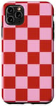 Coque pour iPhone 11 Pro Max Rouge et rose à carreaux rose rouge à carreaux rose et rouge