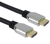 PremiumCord 8K Ultra High Speed HDMI 2.1 Cable M/M 48Gbps with Ethernet, Compatible with Video 8K@60Hz, Deep Color, 3D, eARC, HDR, 3X Shielded, Gold-Plated Connectors, Silver Zinc Connectors, 0.5 m