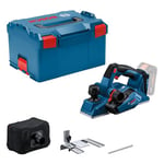 Bosch Professional 18V System rabot sans-fil GHO 18V-26 (moteur sans charbon, avec sac à poussière, butée parallèle, 1 fer wood razor, dans L-BOXX)