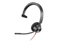 Poly Blackwire 3310-M - Blackwire 3300 series - micro-casque - sur-oreille - filaire - USB-C, jack 3,5mm - noir - Certifié pour Microsoft Teams