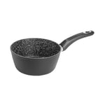 Sitram 711706 Casserole Gamme Granité Ø18 cm en aluminium forgé noir - Revêtement intérieur effet pierre anti-adhérent sans PFOA - tous feux dont induction