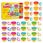 Play-Doh, La fête des Couleurs, Loisirs créatifs avec pâte à Modeler pour Filles et Garçons dès 3 Ans, 24 Pots de 56 g, 6 Couleurs, Idèe Cadeaux pour Anniversaires