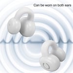 (White) Open Ear Headphones Clip On Wireless Earphone Noise