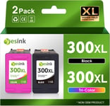 300 XL Remplacement pour Cartouche HP 300 300 XL HP 300 Lot de 2 Cartouches d'encre Noir et Trois Couleurs Cartouche Encre HP 300 avec PhotoSmart C4600 C4680 C4780 C4783 (1 Noir, 1 Trichrome)