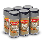 Schwartz Ground Black Pepper 33 G | Jar | Pack of 6 | Hot Spicy & Zesty Taste | Essential and Versatile Spice | Enhances Meals | Perfect for Adding to Savoury Dishes, Salads, Roast Meat & Eggs