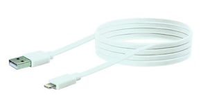 SCHWAIGER USB 2.0 Kabel Apple Lightning 2 0m Flachkabel weiß