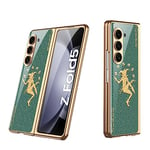 COQUE pour Galaxy Z Fold 5,étui pour téléphone Portable Ultra Mince en Verre 9H Peinte Brillante,Housse de téléphone Pliable pour Samsung Galaxy Z Fold 5 5G-Roi