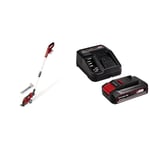 Einhell Cisaille à Gazon Taille-buissons sans Fil GE-CG 18/100 Li T-Solo Power X-Change (18 V, Changement d’Accessoire sans Outil, Vendue avec rallonge télescopique) avec Chargeur et Batterie 2,5Ah