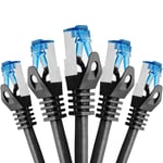 cable ethernet 5 pièces - 1m CAT 7 cable rj45 LAN câble internet gigabit CAT7 Câble réseau noir