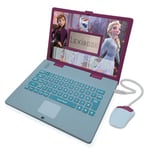 LEXIBOOK - Disney Frozen 2 - Educational and bilingual laptop Spanish/English - Toy for girls with 124 Learning Activities, Games and Music with Elsa and Anna - Blue/Purple