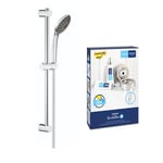 Lot de GROHE Vitalio Joy 110 Ensemble de douche 1 jet (Douchette Economie d'Eau, Barre de douche et Flexible de douche 1,75m) et GROHE QuickGlue Set S2 Kit de Collage pour Barres de Douche