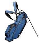 Sunday Golf Ryder Stand Bag: Lightweight Golf Bag, 2.2kg (4.9 lbs),Features Waterproof Zippers,7 Spacious Pockets,Velcro Glove Holder and Rain Hood. Ideal Golf Stand Bag for Up to 14 Clubs, Navy Blue