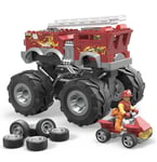 MEGA Hot Wheels Monster Truck Building Toy Playset 5-Alarm Fire Truck Figure