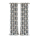 Elrene Home Fashions Renzo Ikat Rideau de fenêtre géométrique avec œillets, 132,1 x 213,4 cm, 1 Panneau, Indigo