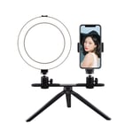 AJH Dimmable Desk Makeup Ring Light, LED Selfie Ring Light Studio Photography Photo Ring Fill Light with Tripod, for Smartphone Makeup Photography