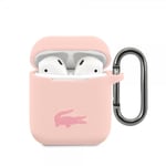 Lacoste AirPods 1/2 Skal Liquid Silicone Glossy Logo Rosa