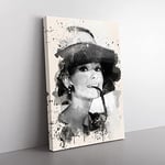 Big Box Art Audrey Hepburn (2) French Cream Canvas Wall Art Print Ready to Hang Picture, 76 x 50 cm (30 x 20 Inch), Multi-Coloured