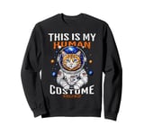 This Is My Human Costume Im Really A Cat Halloween Cat Lover Sweatshirt