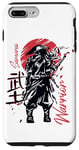 Coque pour iPhone 7 Plus/8 Plus Samouraï Guerrier Bushido Art Dark Silhouette Rouge Soleil Japonais