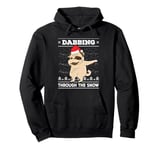 Dab Through The Snow Pug Ugly Christmas Sweater Dog Dance Pullover Hoodie