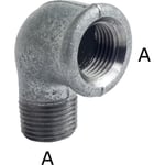 2,1/2&quot; Galvanisert vinkel 90° stikkontakt/nippel