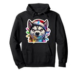 Funny Husky Christmas Lights Angry Dogs Xmas Men Boys Women Pullover Hoodie