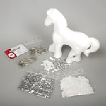 Rayher Kit créatif 3D paillettes sequins cheval JACQUELINE, blanc, 5 pces., 13,5cm, arts créatifs, décoration-39247000