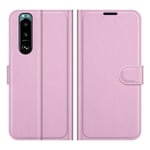 Sony Xperia 5 III 5G - Læder cover / pung - Pink