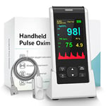 Oxygen Monitor Finger Adults, HOLFENRY Handheld Pulse Oximeter Oxygen Machine with Alarm/Oxygen Saturation Monitor CE Approved UK, Free APP Tracking SpO2, Heart Rate and PI