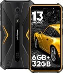 Armor X12 Telephone Portable Incassable Android 13,6Go+32Go Rom/256Go Extensible,Telephone Etanche 4860Mah,13Mp+8Mp Camera,Smartphone Antichoc 5.45"" Hd+,4G Dual Sim/Nfc/Gps/Ip69K-Orange