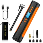 LoyalaEU Compresseur à Air Portatif 150PSI 6000mAh Gonfleur Pneus Voiture sans Fil Pompe a Velo avec Écran LCD Numérique Air Pump Mini Pompe à Air Électrique pour Voiture Vélo Moto Balle (Orange)