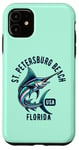 Coque pour iPhone 11 Motif plage de Saint-Pétersbourg Floride USA Pêche